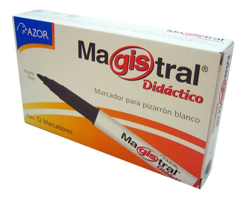 4pzas Marcador P/pintarron P/b Magistral 84002 Delgado Rojo