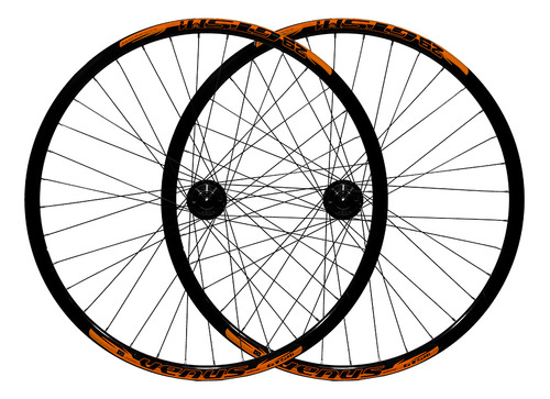 Par De Rodas Aro 29 36f Gts Cubo Alumínio Rosca Com Blocagem Cor Laranja