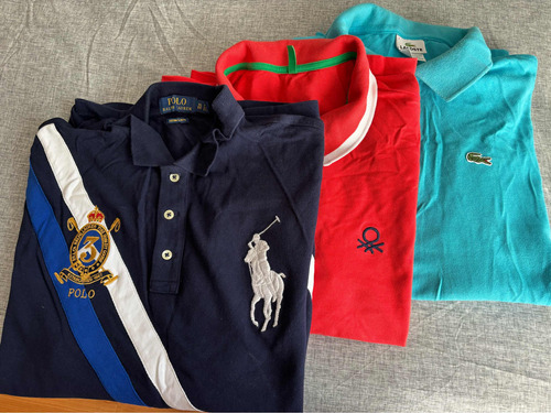 3 Camisas Tipo Polo Lacoste Ralph Lauren Benetton #xl