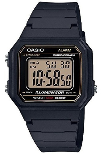 Relógio digital feminino Casio w-217h-9AV preto