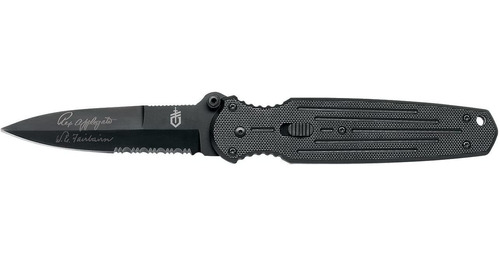 Cuchillo Navaja Plegable Gerber Gear Filo Dentado Negro