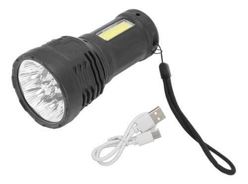 Potente Linterna Led De Antorcha Multifuncional Negra Portát