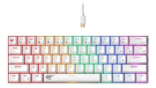 Teclado Gamer Mecánico Luces Rgb Kb903l Havit Blanco