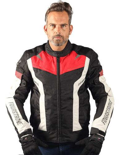 Campera Fourstroke Cordura 4s Warrior Negra/rojo