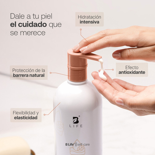 Crema Corporal Hidratante 1l. Con Karité Y Almendras. B Life Fragancia Karité Y Almendras Dulces