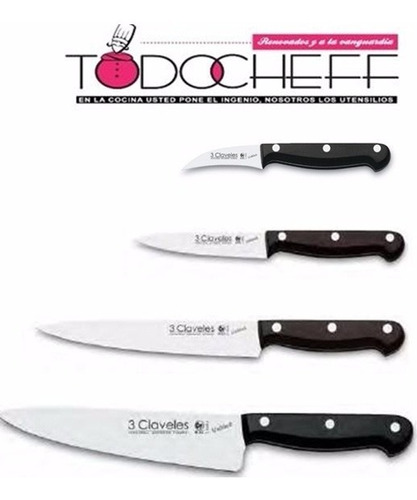 Cuchillos 3 Claveles Set X 4 Especial Todo Cheff