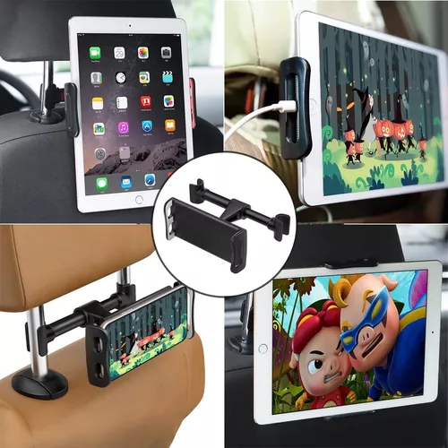 Soporte para tableta para coche, iPad para coche, iPad coche, asiento  trasero, seguro y estable, ángulo de visión, pantalla giratoria