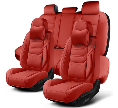 Tiehesyt Funda Asiento Coche Roja Juego Completo Cuero Para