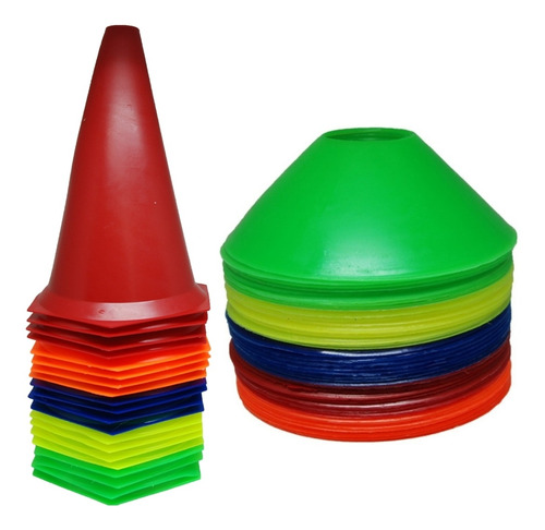 Kit C/20 Cones 24cm+20 Half Cones Funcional Flexível Sortido