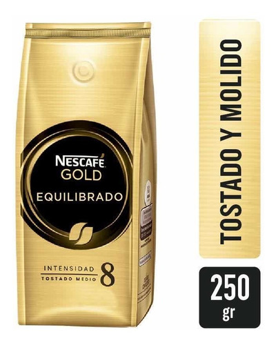 Cafe Nescafé Gold Equilibrado 8 Tostado Molido 250g Sin Tacc