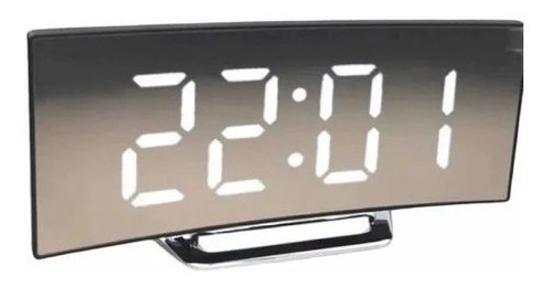 Novo Relógio Digital Curvado Espelho Mesa Alarme Sono Casa 