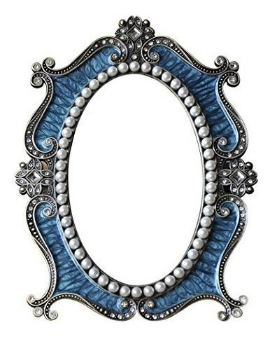 Nerien Vintage Style Pearl Oval Espejo De Maquillaje Floral