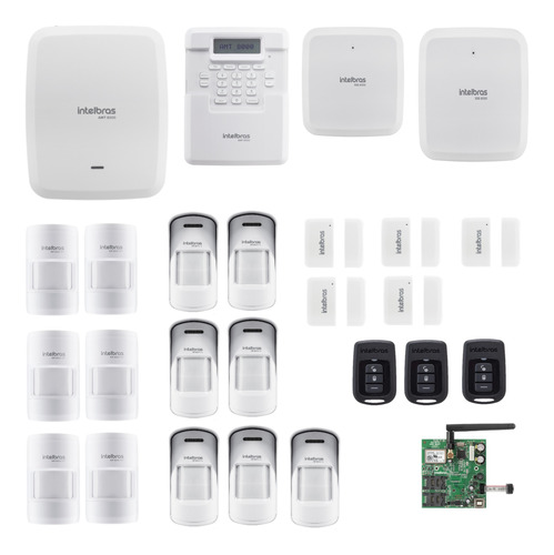 Kit Alarme Amt 8000 Chip Celular Repetidor Wi-fi  Intelbras