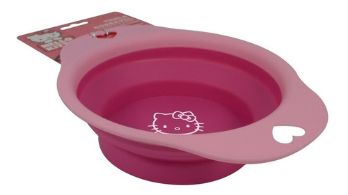 Tigela P/ Cães E Gatos Dobrável Hello Kitty Pet Flex Rosa 1l