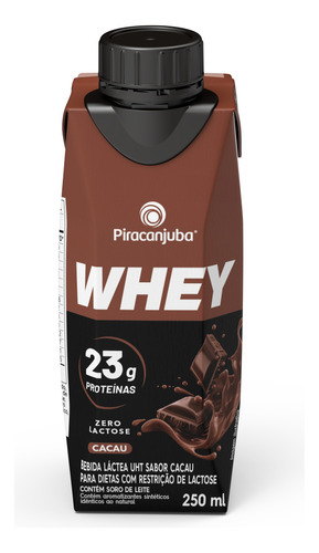 Whey Zero Lactose Pronto Sabor Cacau 250ml Piracanjuba