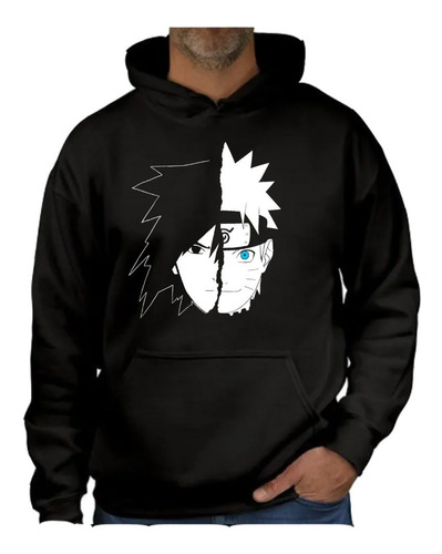 Sudadera Unisex Afelpada C/capucha/cangurera/ Naruto Sasuke