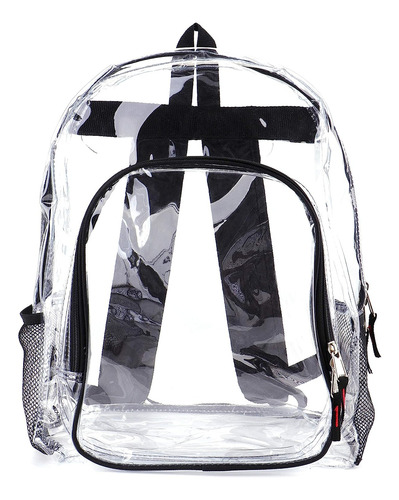 Mochila Transparente Con Cierre - Negra