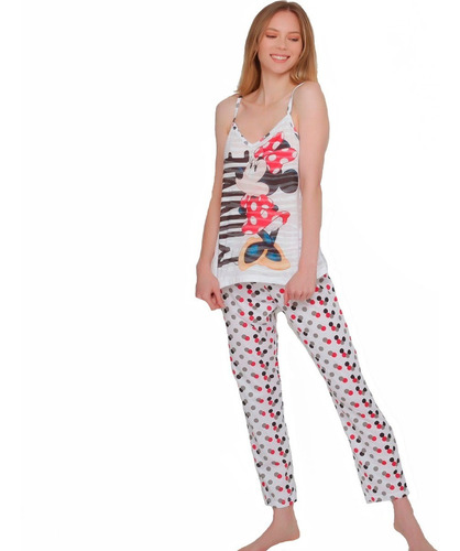 Pijama Para Mujer Mickey Minnie Disney Playera Pantalon 9293