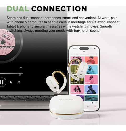 Auriculares Sansui W15 Enc Bluetooth 5.4
