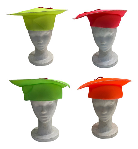 Gorro Galera Birrete Egresados Fluo Tela Jersey X 4