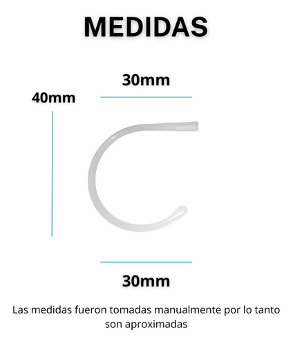 Puntas Curvas Para Anteojos Patillas Metal Armazones X 50uni Transparente