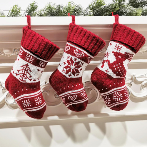 Nueva Bolsa De Regalo De Calcetines Navideños Tejidos De Pun