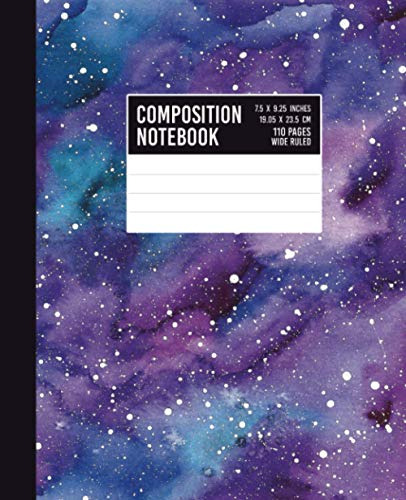 Book : Composition Notebook Purple Starry Universe Paint...