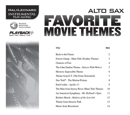 Temas Favoritos De Películas Para Saxofón Alto