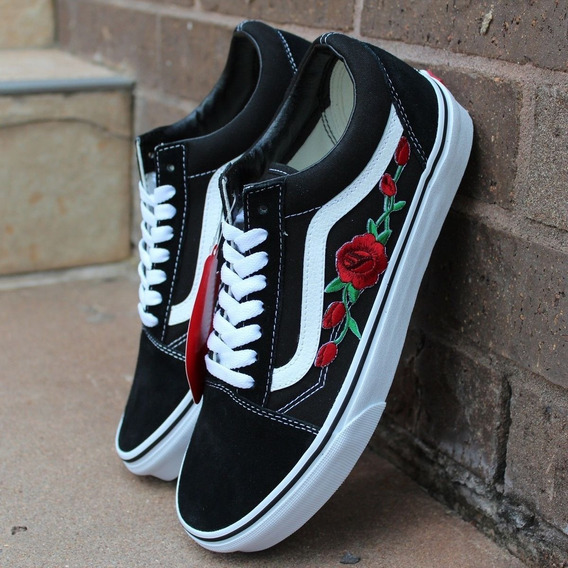 vans preto flor