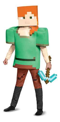 Disfraz De Alex Deluxe Minecraft, Multicolor, Medium (7-8)