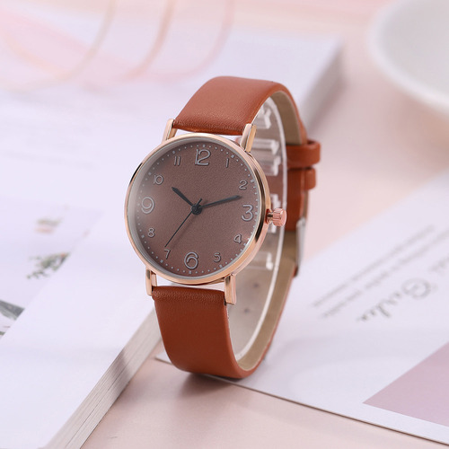 Reloj Casual Para Mujer Con Correa De Cuero Y Caja De Aleaci