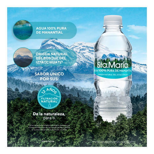 Agua Natural Santa María 355ml Pack De 24 Unidades