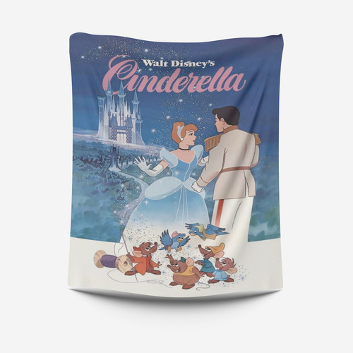 Cobija Frazada Princesas Disney Rapunzel Ariel Bella Mulan Diseño Cenicienta