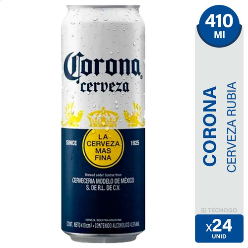 Cerveza Corona Rubia Lata 01mercado - Pack X24 Unidades