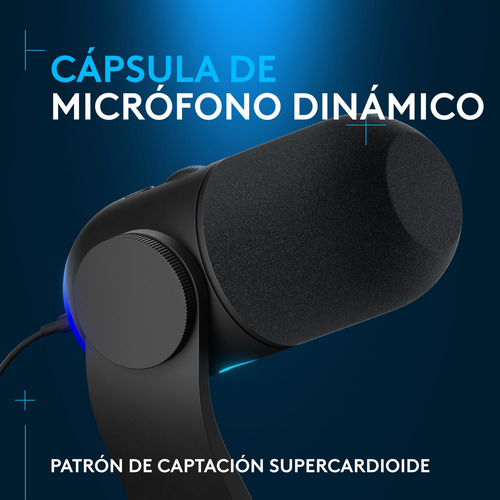 Logitech G Yeti Gx Micrófono Dinámico Rgb Con Lightsync