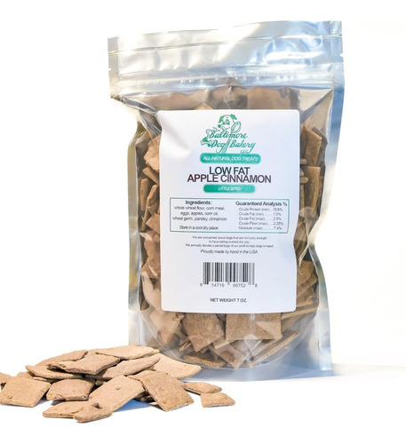 Apple Cinnamon Low Fat All-natural Dog Treats, 7oz Resealabl