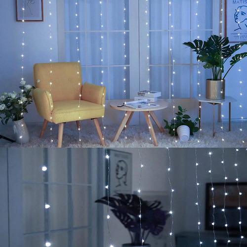 Led Pisca Pisca Cortina Led 3x3m Fio De Luz Luzinha De Led