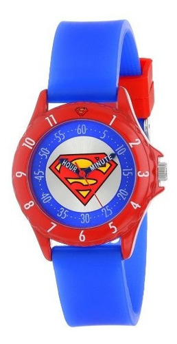 Reloj Sup9010 De Superman Kids Con Banda De Goma Azul