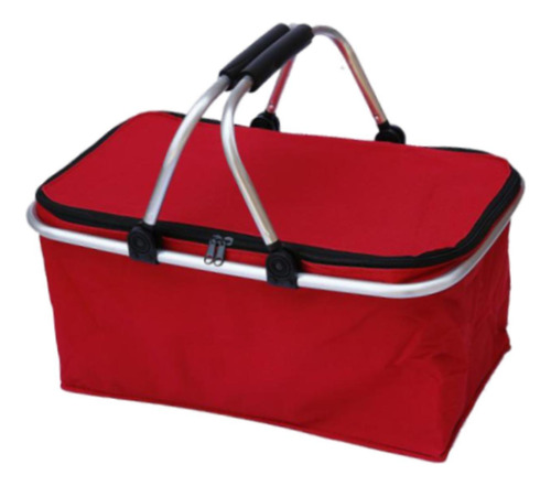 Cesta De Picnic Aislada Cesta De Compras Plegables Rojo