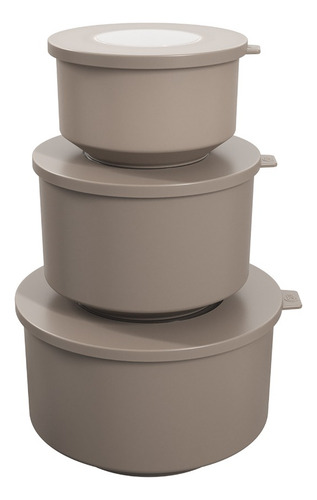 Conjunto Coza De Potes Hoop 3 Peças - Cinza