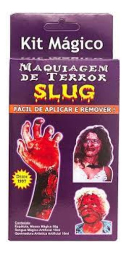 Kit Maquiagem Assustadora Sangue E Massa Halloween