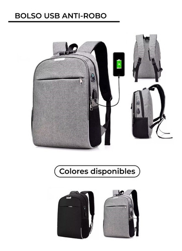 Mochila X Laptop Resistente Al Agua, Antirobo