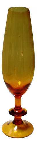Copa Decorativa Grande Vidrio Color Caramelo Años 70 (Usado)