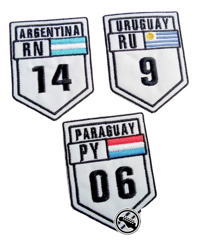 Kit  Bordado 3 Unidades Uruguai, Paraguai, Ruta, Argentina