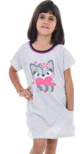 Imagem 4 de 4 de Camisola Conforto Meia Manga Feminino Camisão Infantil