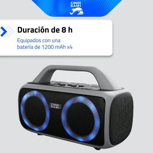 Altavoces Bluetooth Inalambrico 50w Subwoofer Cindisami Negro
