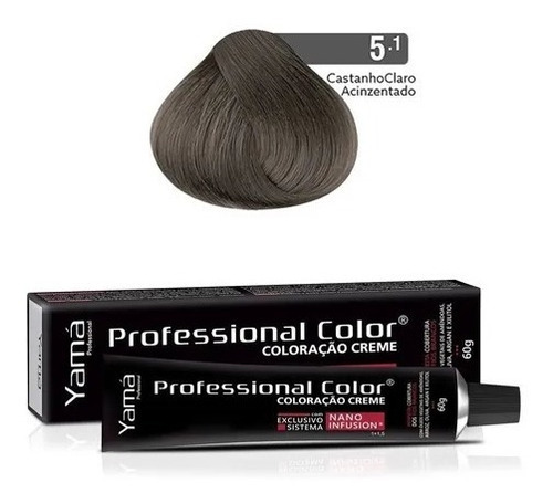  Coloração Yamá Professional Nano Infusion 60g Todas As Cores Tom 5.1 CASTANHO CLARO ACIZENTADO COLOR