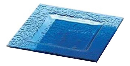 Plato Cuadrado De Vidrio Azul 37 Cm Bravaria Prinz