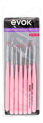 Set Pinceles Para Uñas X7 Evok 588