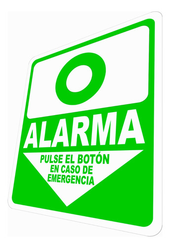 Letrero Pulse El Botón En Caso De Emergencia Alarma Cartel